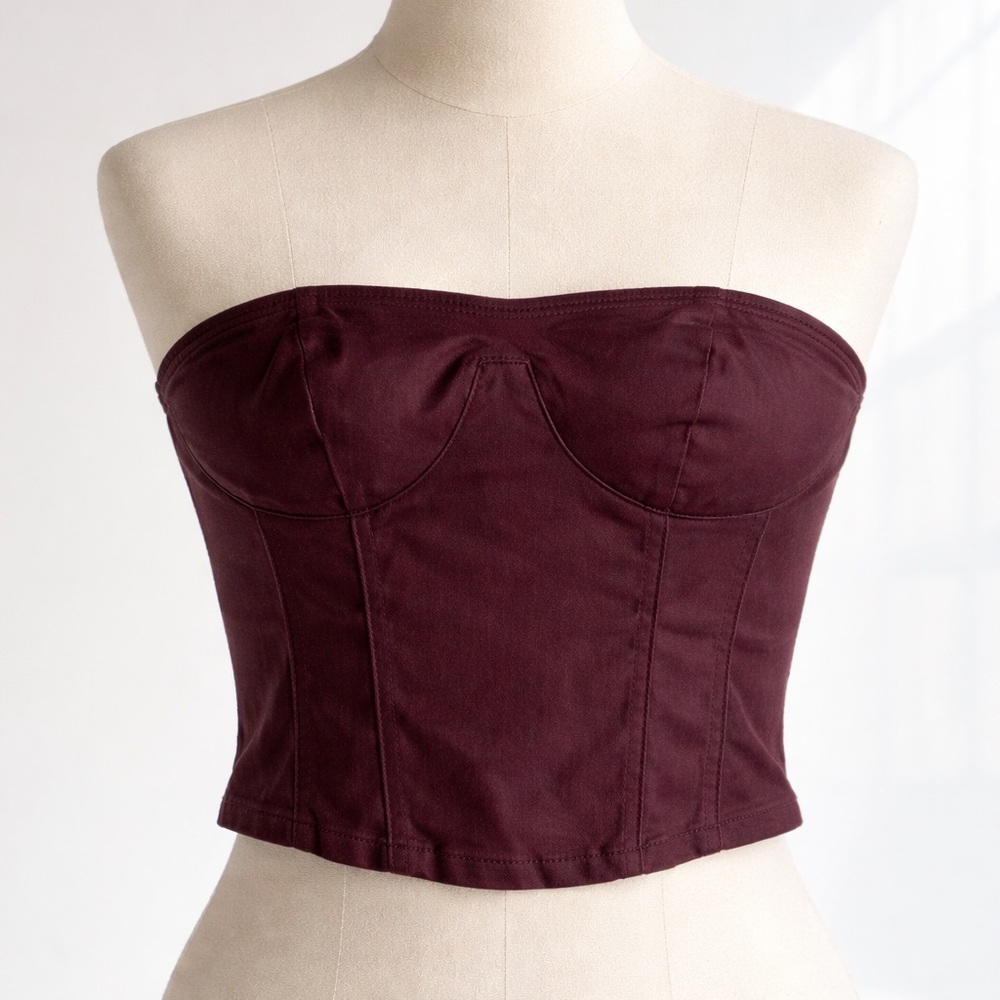 Forever 21 Deep Red Strapless Top